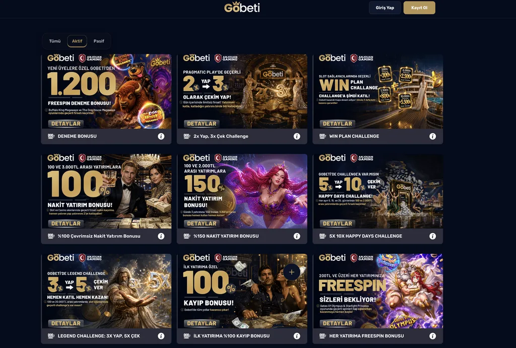 Gobeti Canlı Casino Ve Bahis Sitesi 3 Gobeti Bonus vs Kampanyalar