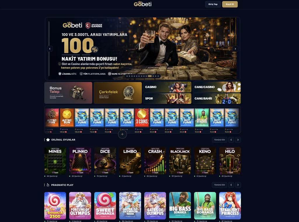 Gobeti Canlı Casino Ve Bahis Sitesi 2 Gobeti Slot ve Canlı Casino Oyunları